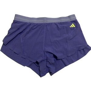 Adidas Adizero Split Shorts Mens Medium Purple Neon Yellow Running 2" Inseam NEW